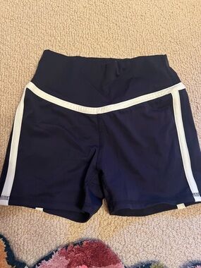 Women's Navy Athletic Short with White Trim (XS)